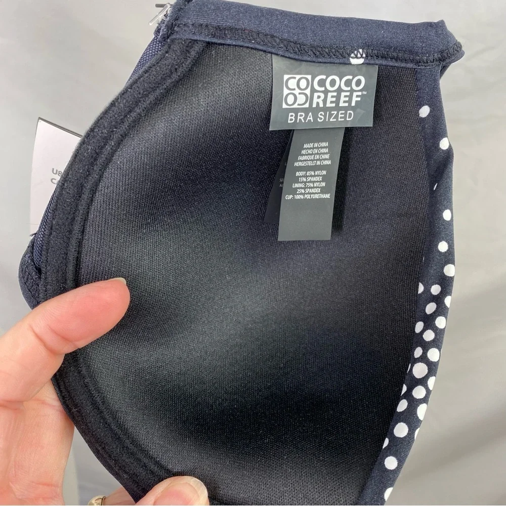 Coco Reef Bra Sized Clarity Dots Cast Black Back Tie for Custom Fit 32/34D